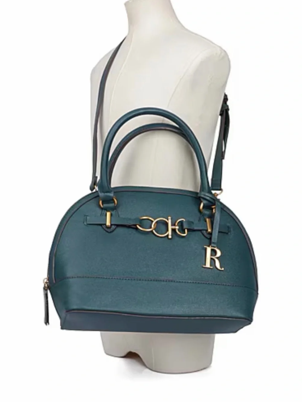 NWT The Rosetti Ava Dome Satchel in Dark Teal with Gold Hardware
